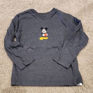 Disney Kids Long Sleeve Tee with Mickey Mouse - Dark Gray